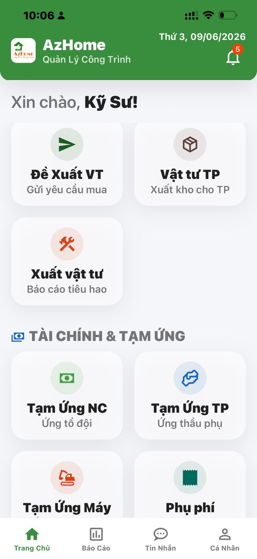 AzHome Quản lý công trình trên điện thoại Azhome mobile app